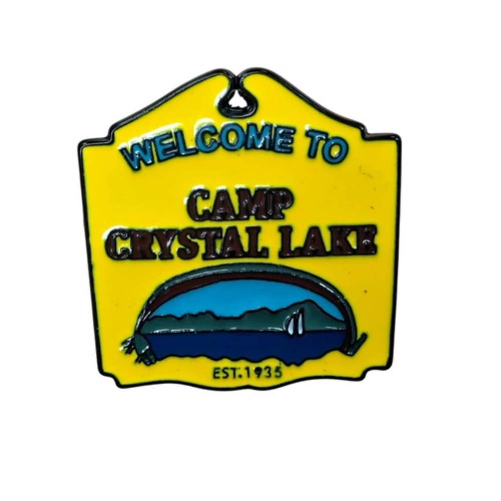 Friday The 13th Jason Camp Crystal Lake Sign Enamel Pin
